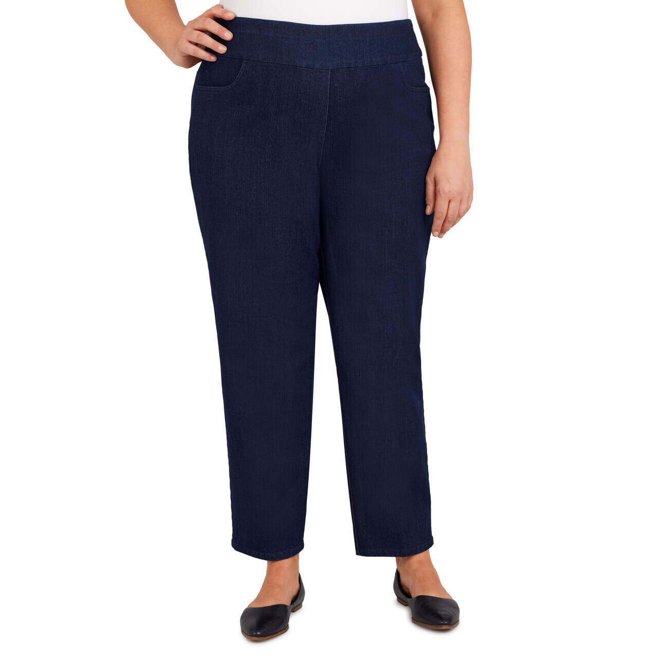 Alfred Dunner Women's Super Stretch Denim Short Length Jean - DARK DENIM