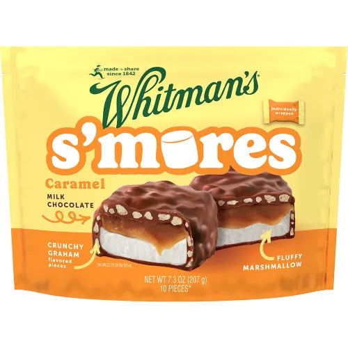 Russell Stover Chocolates Whitman's Milk Chocolate Caramel Smores Bag, 7.3 oz bag