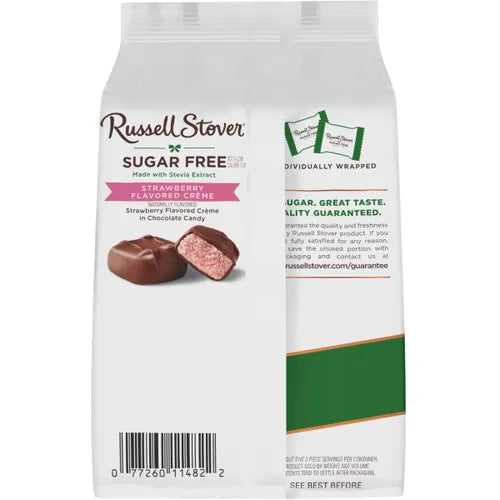 Russell Stover Chocolates Sugar Free Strawberry Crème Mini Chocolate Candies, 5 oz bag