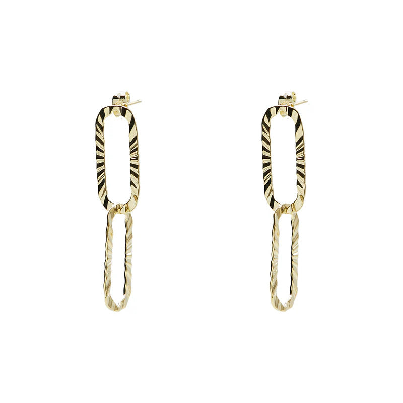 ARGENTO VIVO THE TEXTURED OVAL LINK EARRING