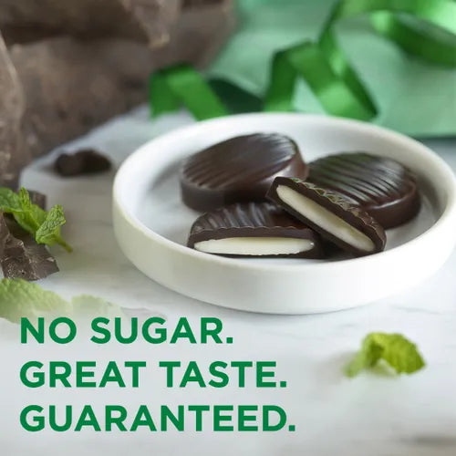 Russell Stover Chocolates Sugar Free Dark Chocolate Mint Patties Candies, 2 oz bag