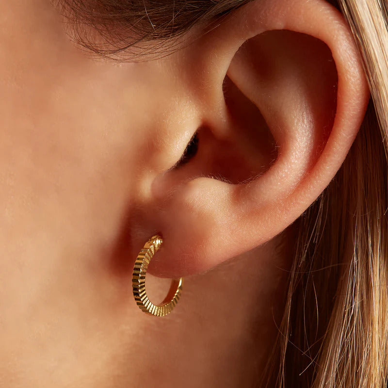 ARGENTO VIVO THE SMALL RIBBED HOOPS