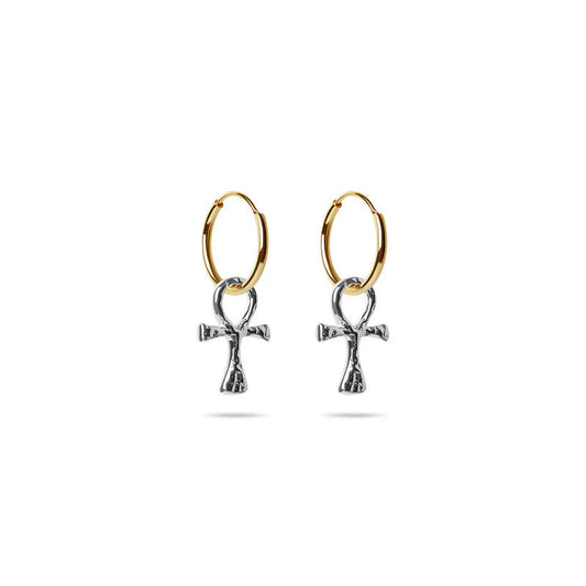 ARGENTO VIVO THE HAMMERED CROSS EARRING