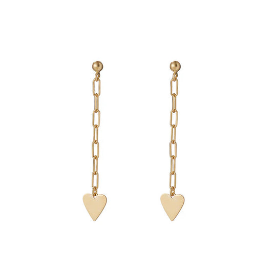 ARGENTO VIVO THE HEART CHAIN DROP EARRING