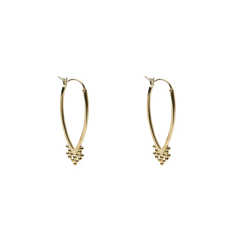 ARGENTO VIVO THE BAILEY LONG OVAL BEADED HOOP