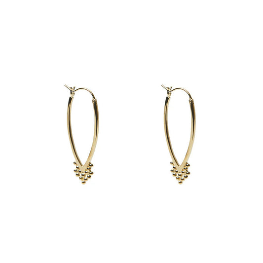 ARGENTO VIVO THE BAILEY LONG OVAL BEADED HOOP