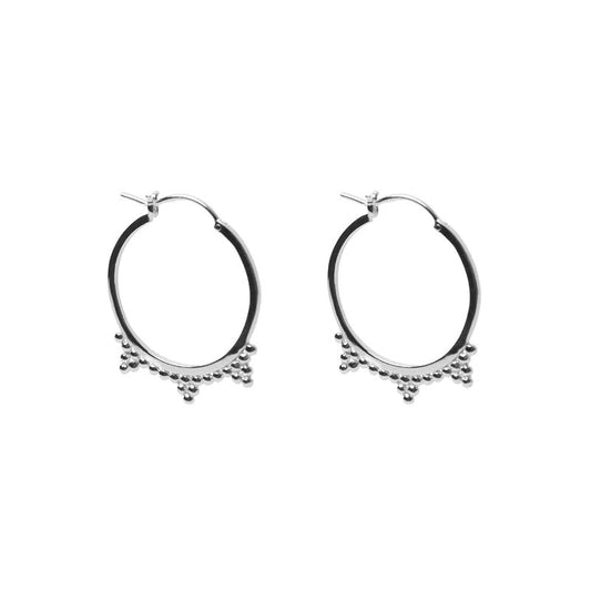 ARGENTO VIVO THE BAILEY MEDIUM BEADED HOOP