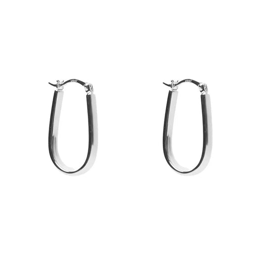 ARGENTO VIVO THE U-SHAPE FLAT HOOP
