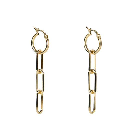 ARGENTO VIVO THE CLIP CHAIN DROP HOOP