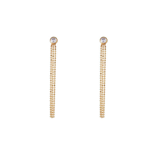 ARGENTO VIVO THE CZ BALL CHAIN DROP EARRING