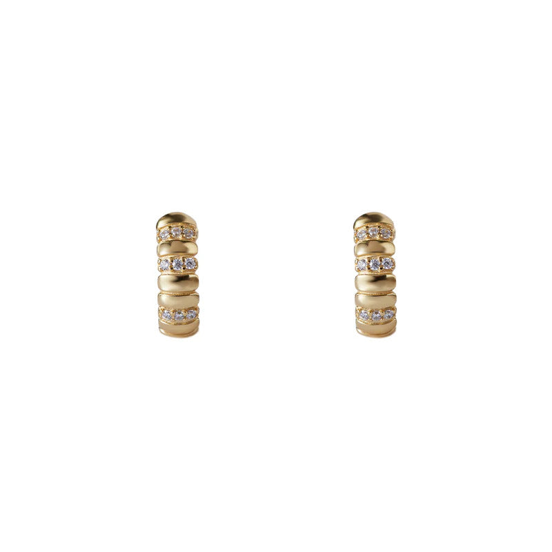ARGENTO VIVO THE PAVÉ RIBBED HUGGIE