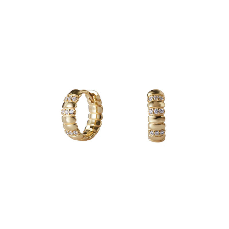 ARGENTO VIVO THE PAVÉ RIBBED HUGGIE