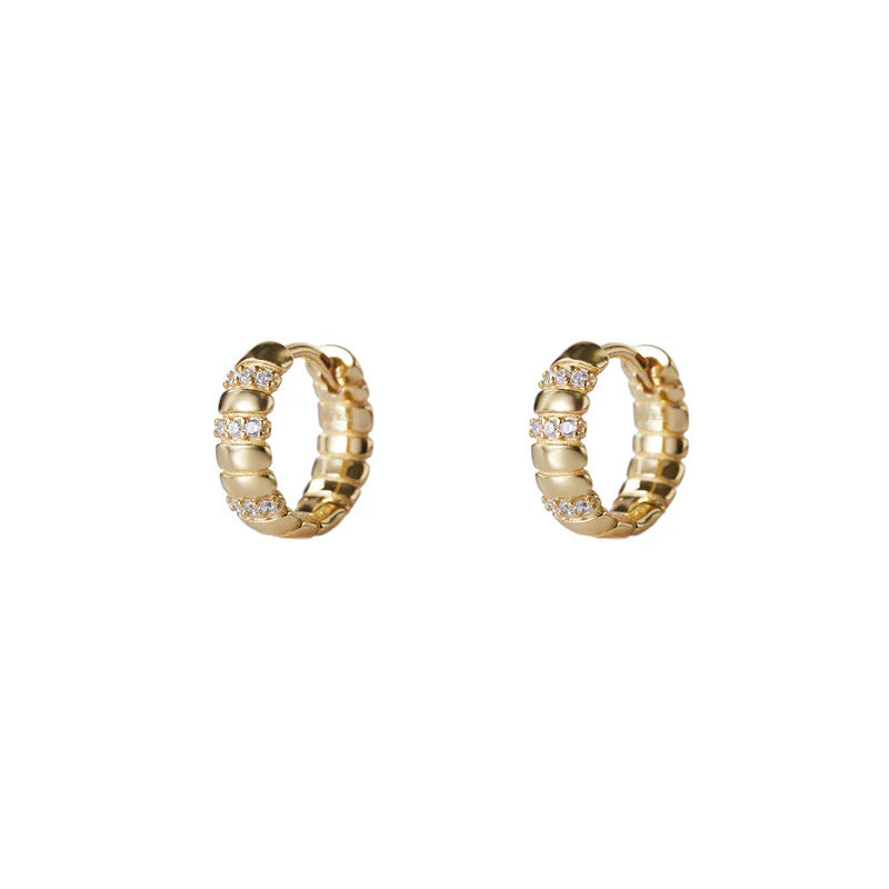 ARGENTO VIVO THE PAVÉ RIBBED HUGGIE