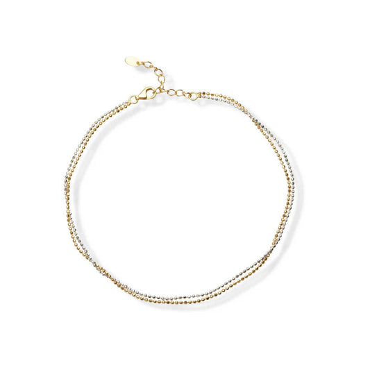 ARGENTO VIVO THE TWO TONE LAYERED ANKLET