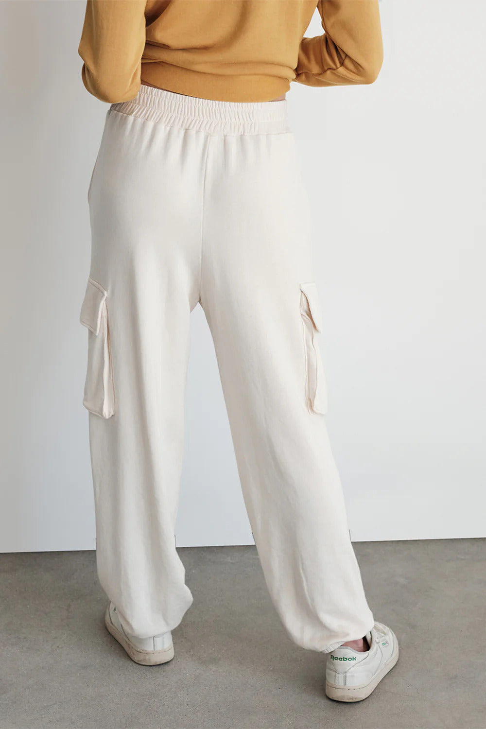 BAILEY/44 Women's Stateside Softest Fleece Cargo Jogger in Cream