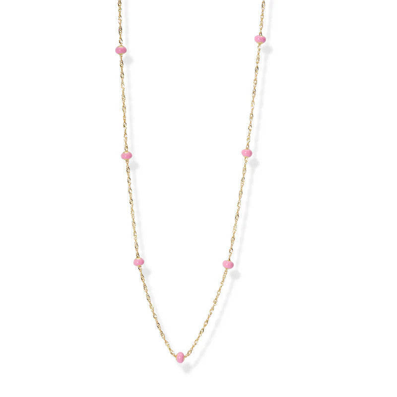 ARGENTO VIVO THE PINK BALL CHAIN NECKLACE