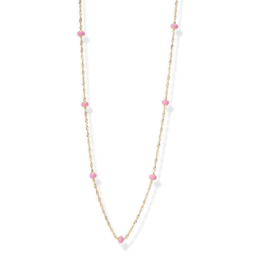 ARGENTO VIVO THE PINK BALL CHAIN NECKLACE