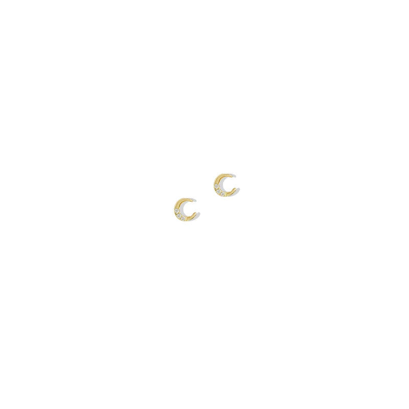 ARGENTO VIVO THE 14K GOLD MOON STUD