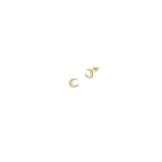 ARGENTO VIVO THE 14K GOLD MOON STUD