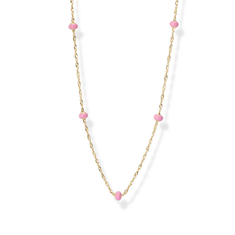 ARGENTO VIVO THE PINK BALL CHAIN NECKLACE