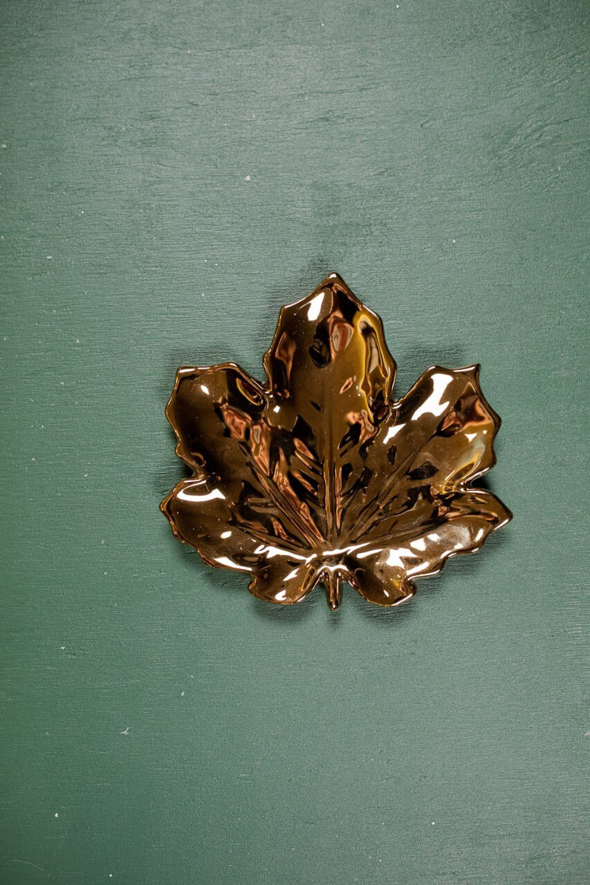 Decorator's Warehouse Maple Leaf Trinket Dish