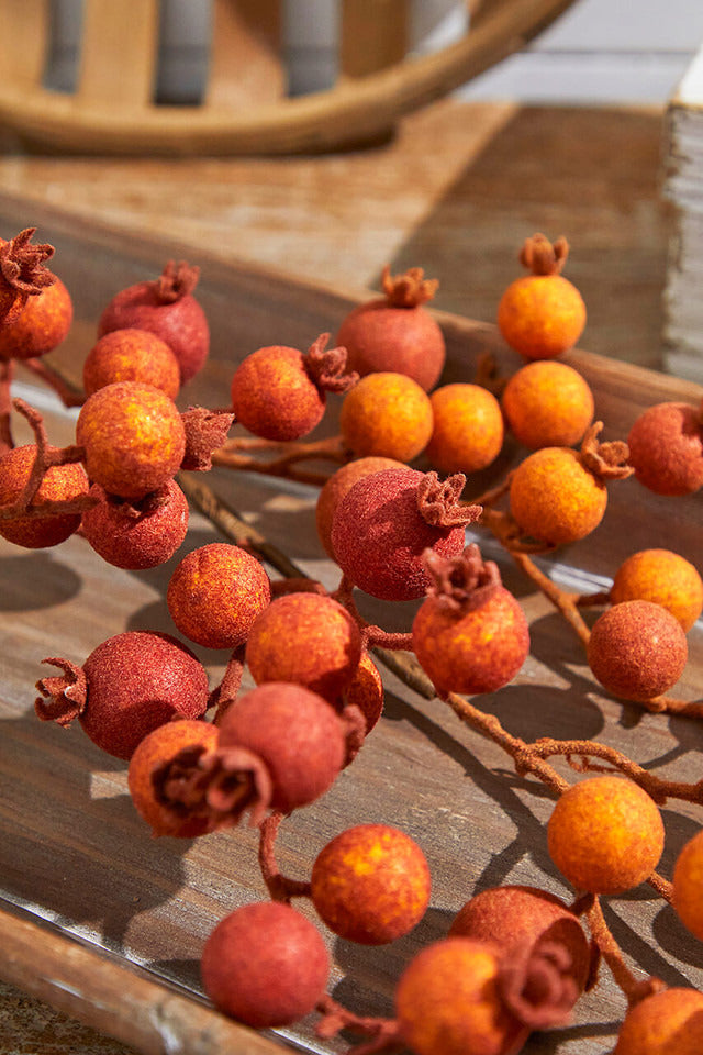 Decorator's Warehouse 29” Orange Flocked Berry Spray