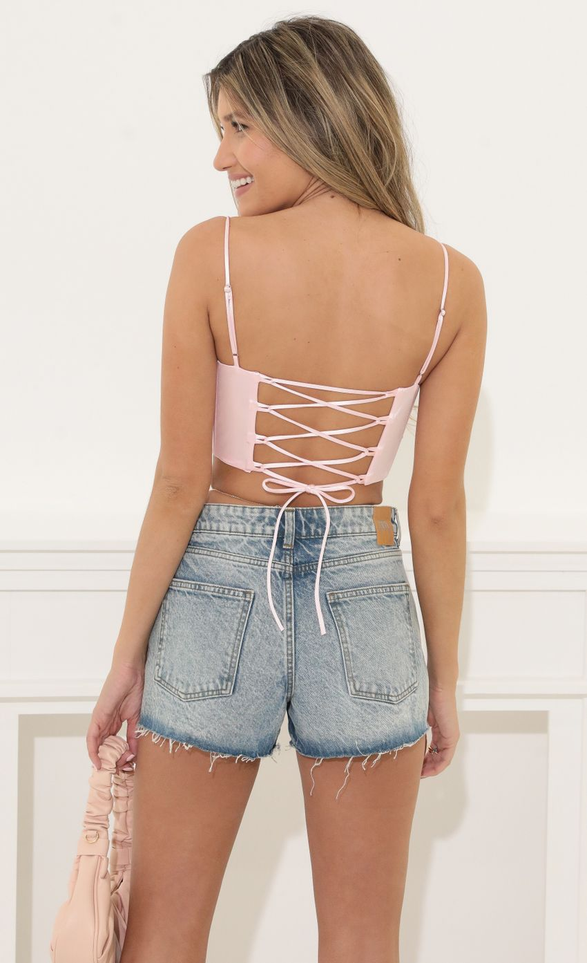 Lucy in the Sky Corset Top in Pink