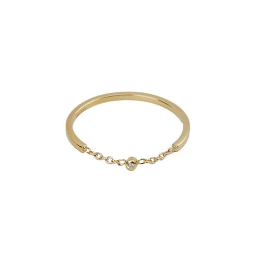 ARGENTO VIVO THE ROUND CHAIN CZ RING