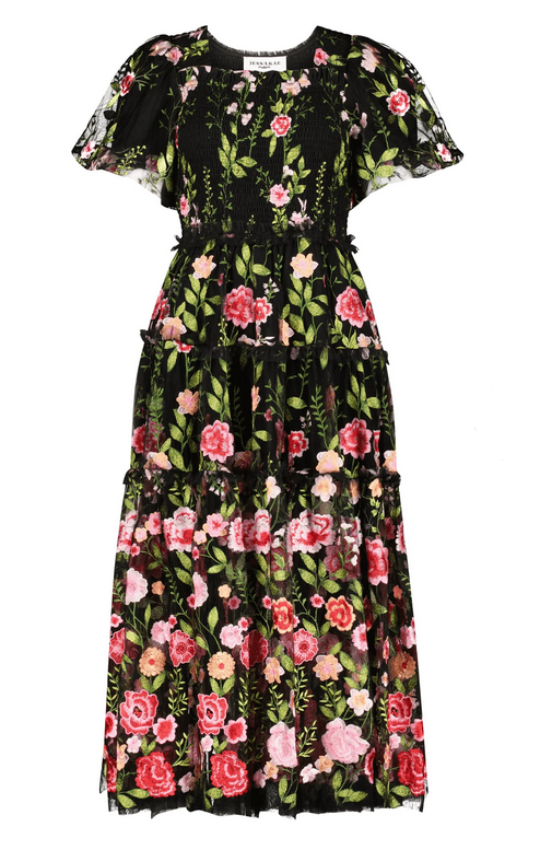 JessaKae Rose Dress - Maxi - Black