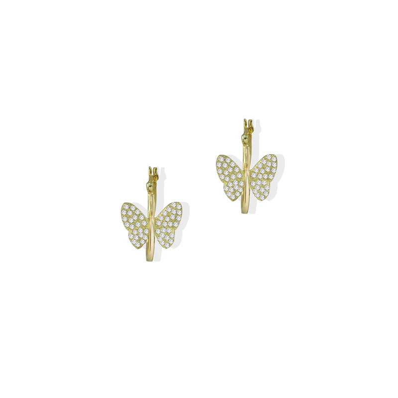 ARGENTO VIVO THE CZ BUTTERFLY HOOP