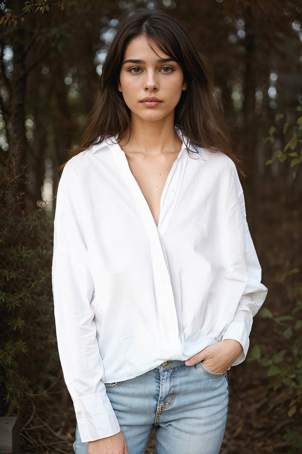 BAILEY/44 Women's Stateside Poplin Long Sleeve Front Twist Button Up Shirt