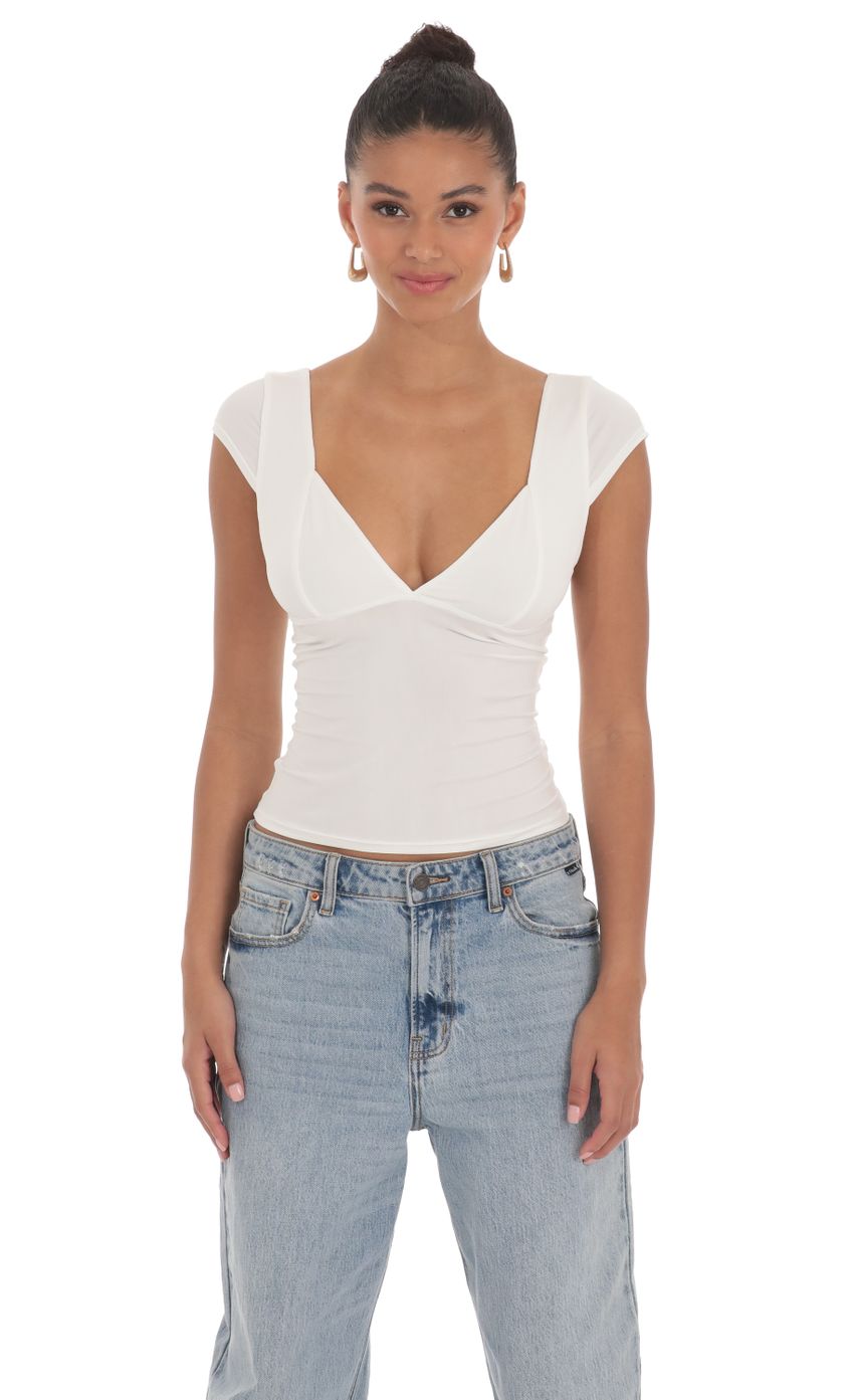 Lucy in the Sky Short Sleeve V-Neck Top