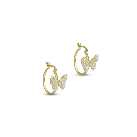 ARGENTO VIVO THE CZ BUTTERFLY HOOP