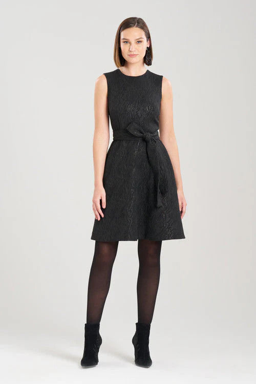 Natori Metallic Jacquard Fit & Flare Dress