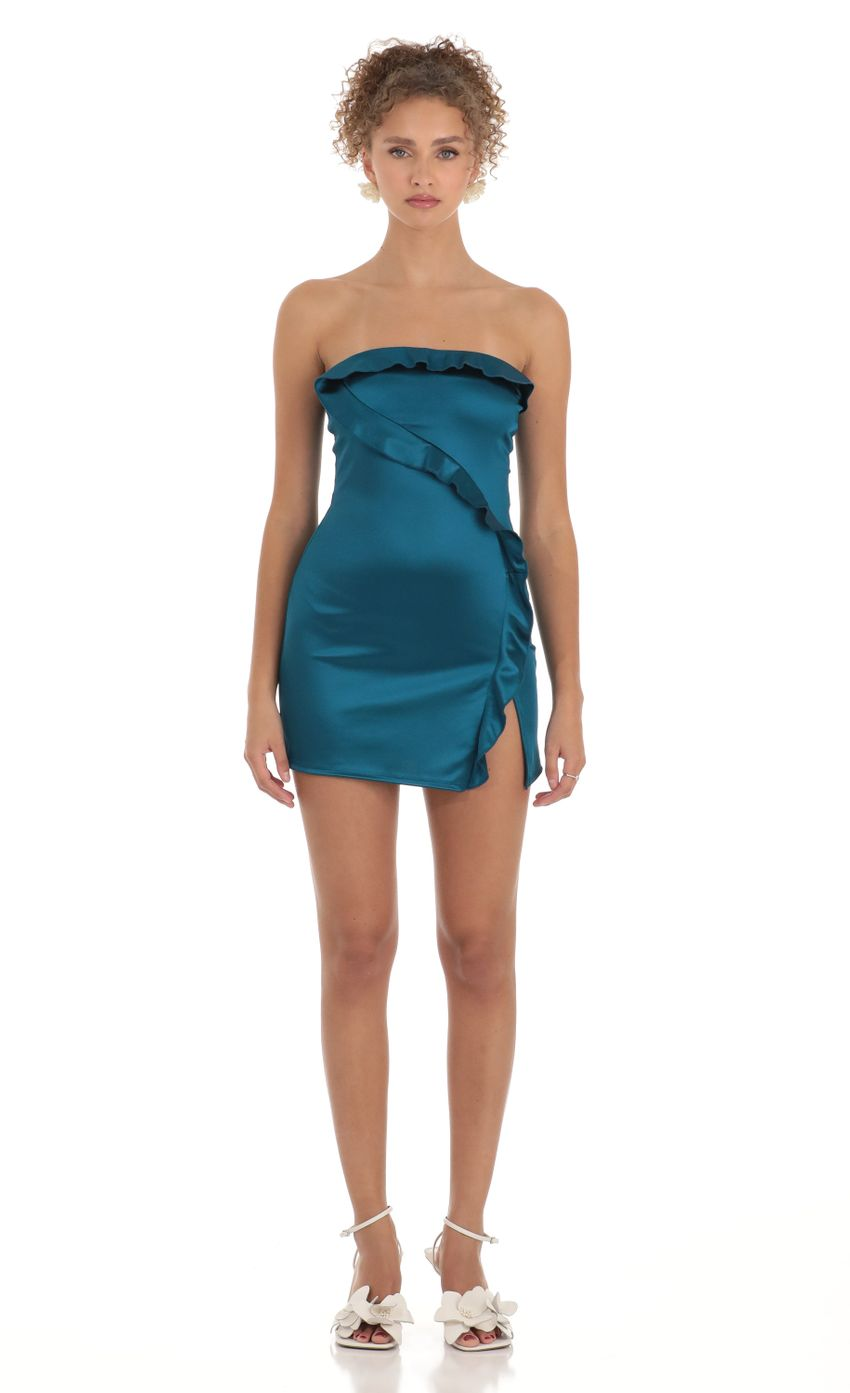 Lucy in the Sky Strapless Satin Dress