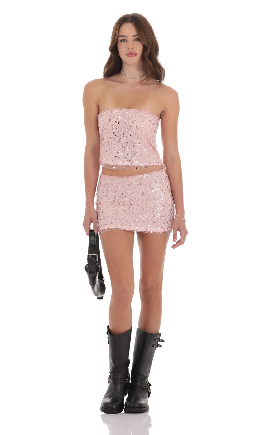 Lucy in the Sky Sequin Strapless Two Piece Set