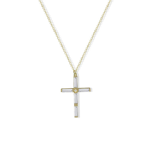 ARGENTO VIVO THE MINI CELIA CROSS NECKLACE