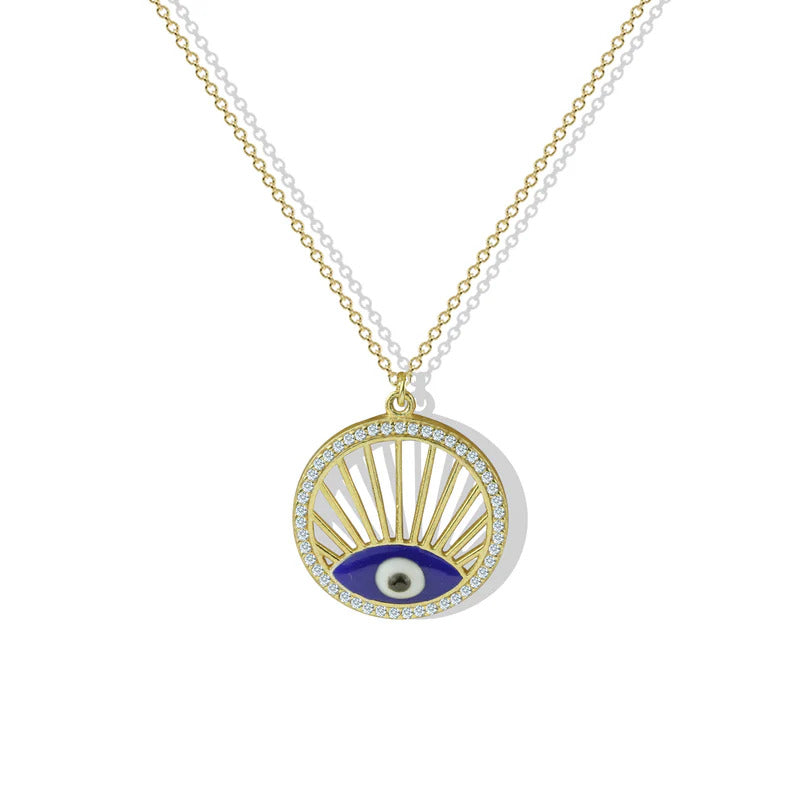 ARGENTO VIVO THE EVIL EYE MEDALLION NECKLACE