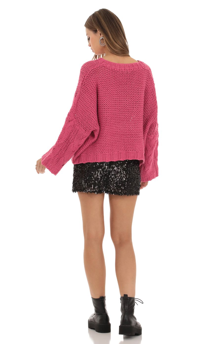 Lucy in the Sky Sequin Slit Skirt in Black