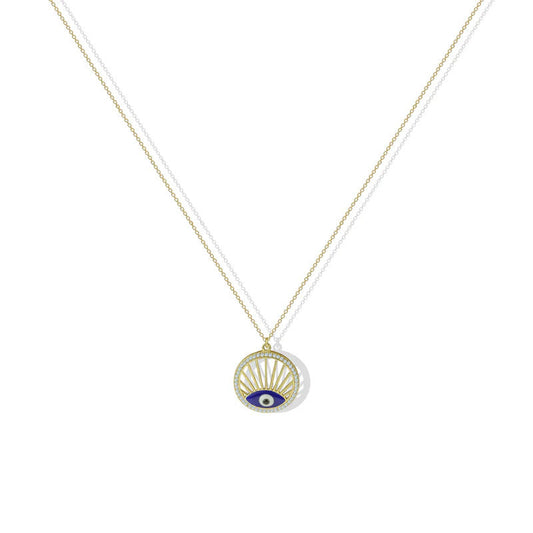 ARGENTO VIVO THE EVIL EYE MEDALLION NECKLACE