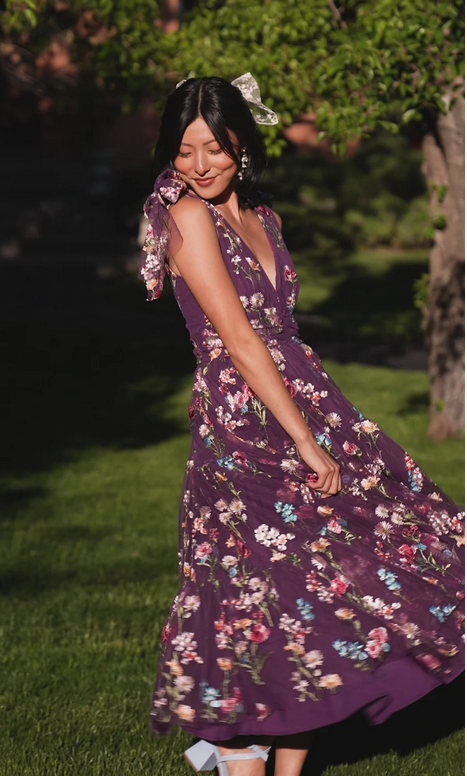JessaKae Margaret Midi Dress - Purple Floral