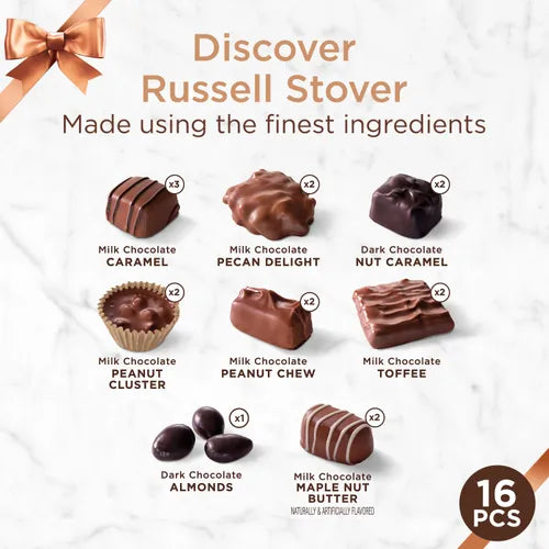 Russell Stover Chocolates Caramels and Nuts Assortment, 9.4 oz. Box