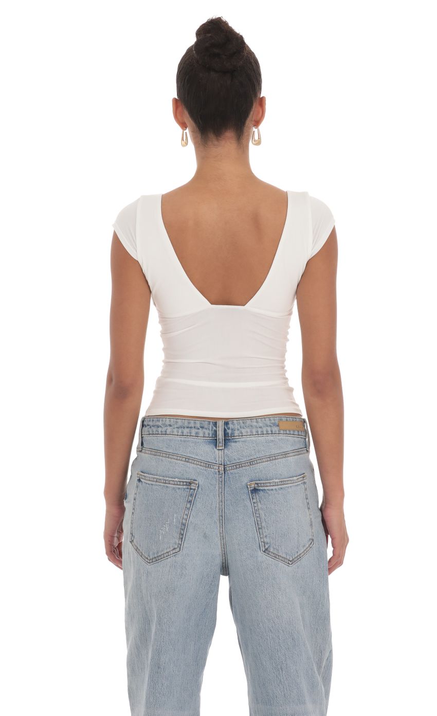 Lucy in the Sky Short Sleeve V-Neck Top