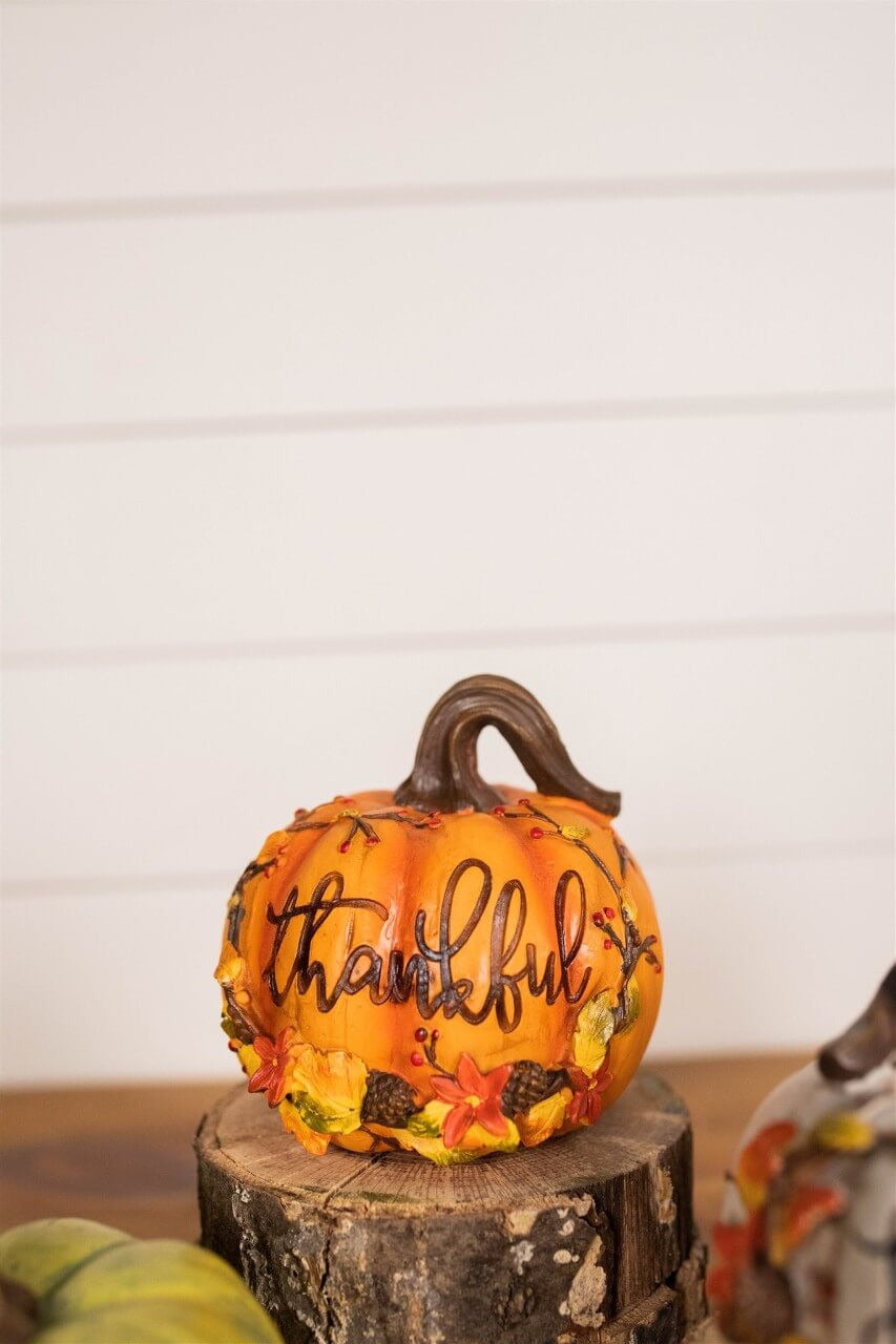 Decorator's Warehouse 5” Fall Resin Harvest Pumpkin