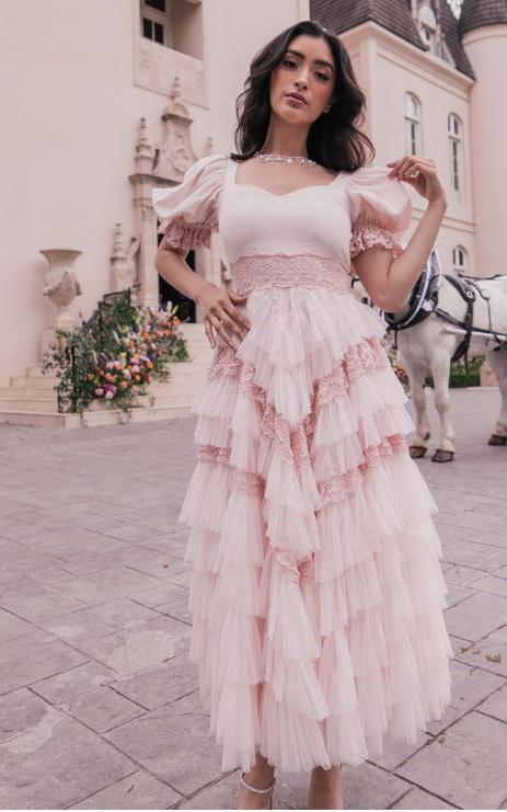 JessaKae Thumbelina Dress - Pink Lace