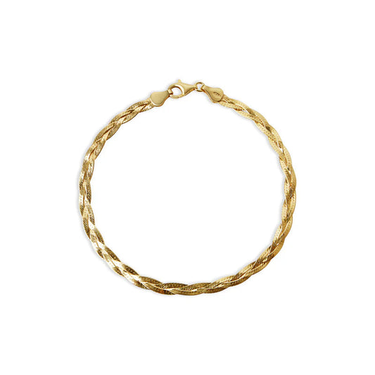 ARGENTO VIVO THE HERRINGBONE BRAIDED ANKLET