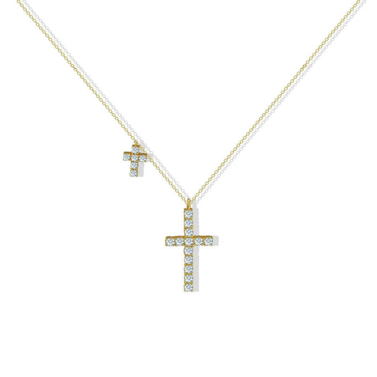 ARGENTO VIVO THE CZ DOUBLE CROSS PENDANT