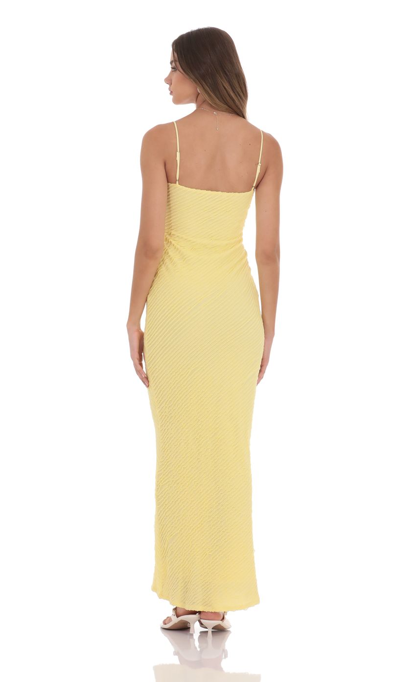 Lucy In The Sky Mini Ruffle V-Neck Maxi Dress in Yellow