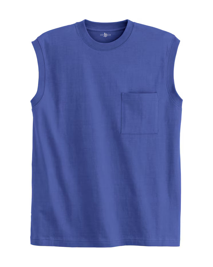 BLAIR John Blair Everyday Jersey Knit Sleeveless Pocket Tee Top 2
