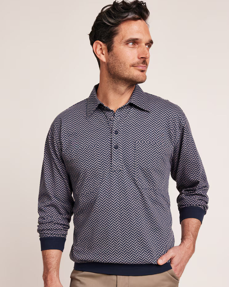 BLAIR John Blair Long-Sleeve Banded-Bottom Polo Top 2